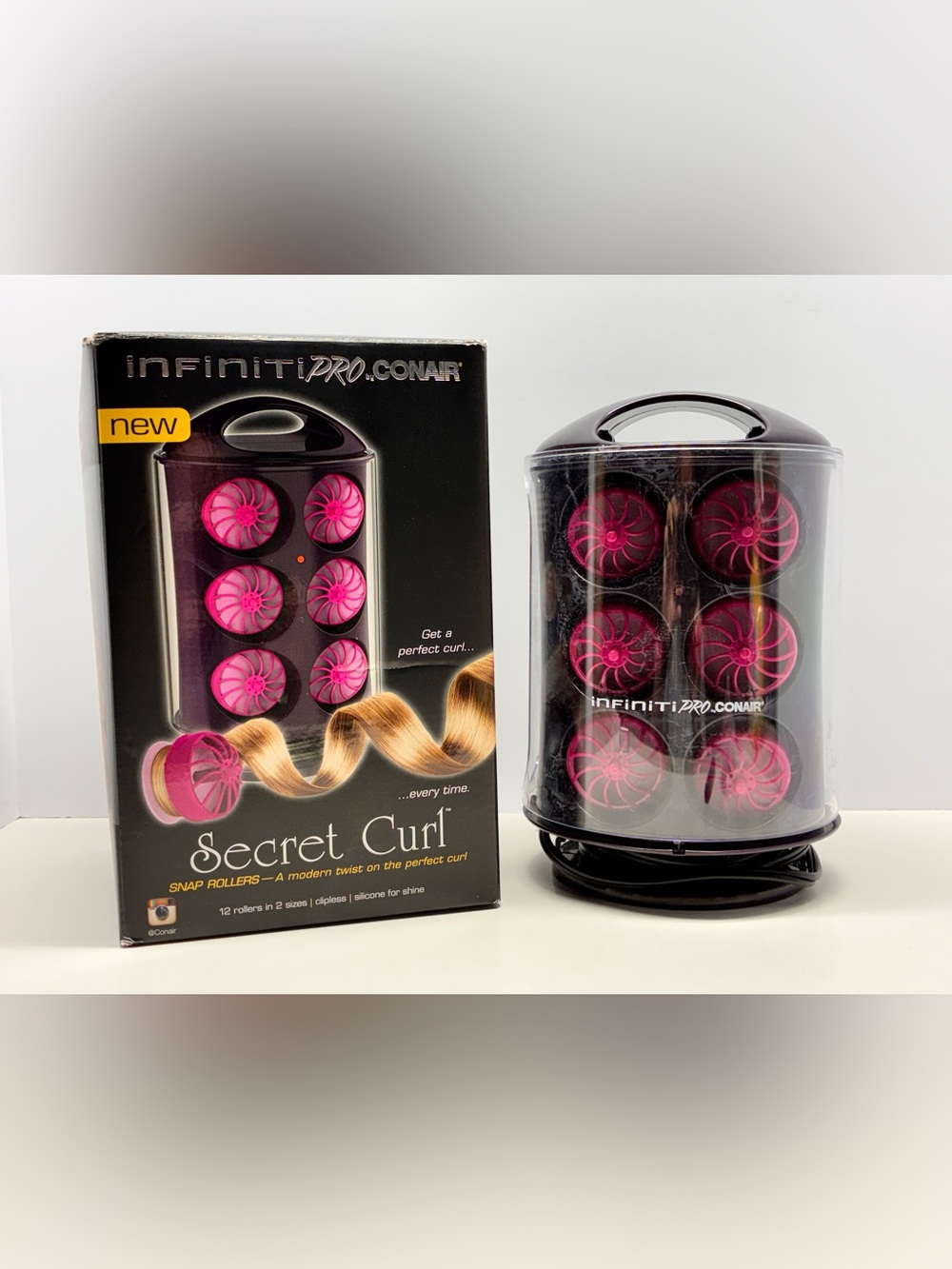 Conair Infiniti Pro Secret Curl 12 Silicone Snap Rollers Curlers Hot Rollers